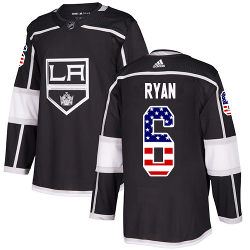 Adidas Los Angeles Kings #6 Joakim Ryan Black Home Authentic USA Flag Stitched Youth NHL Jersey->youth nhl jersey->Youth Jersey